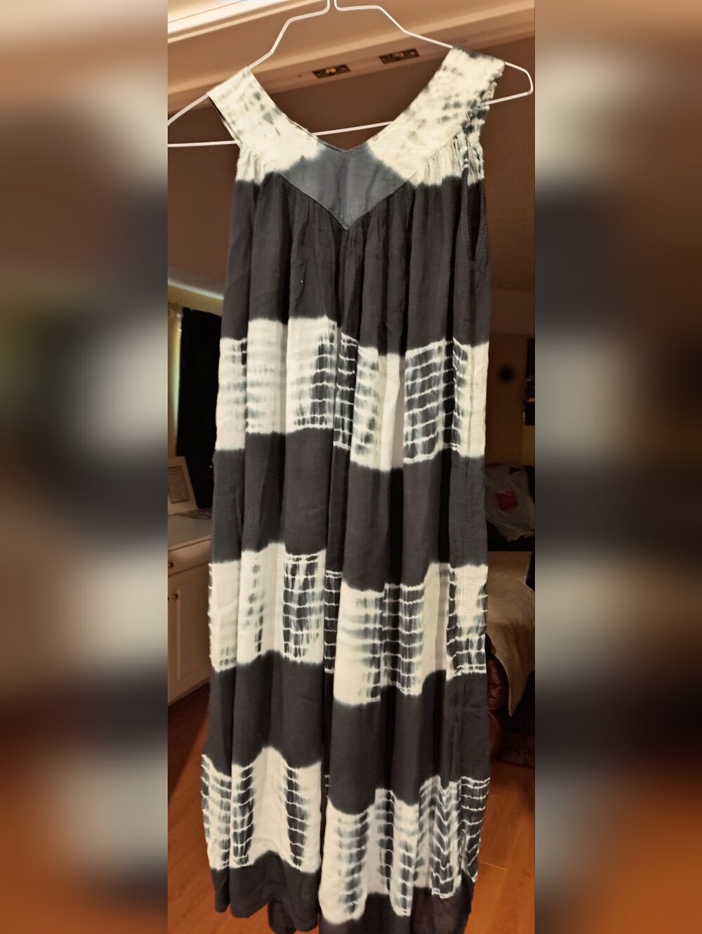 Jessica Taylor Tie-Dye Black and White Maxi Dress
